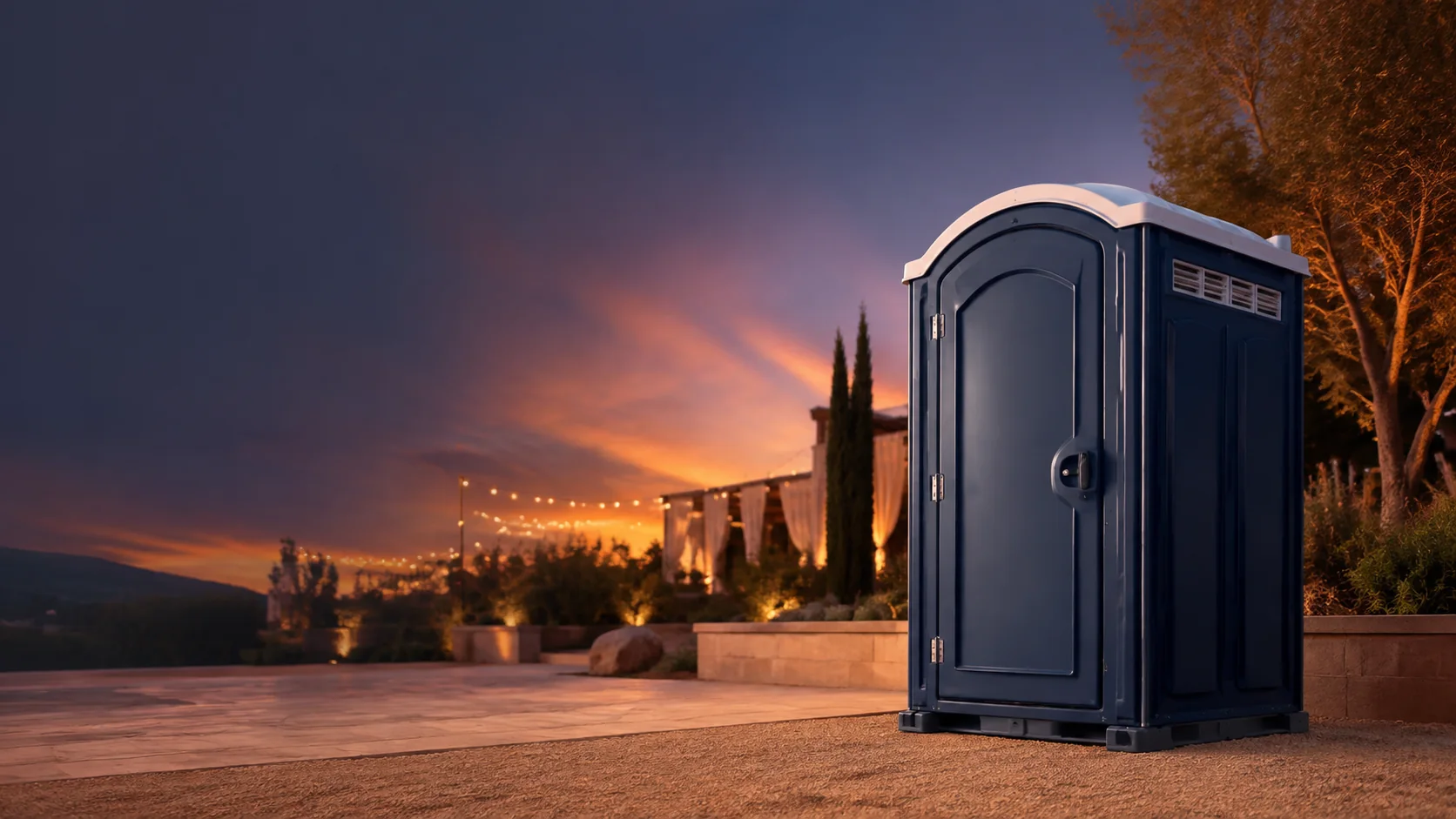 Portable restroom shown for rental planning in Cookeville, TN